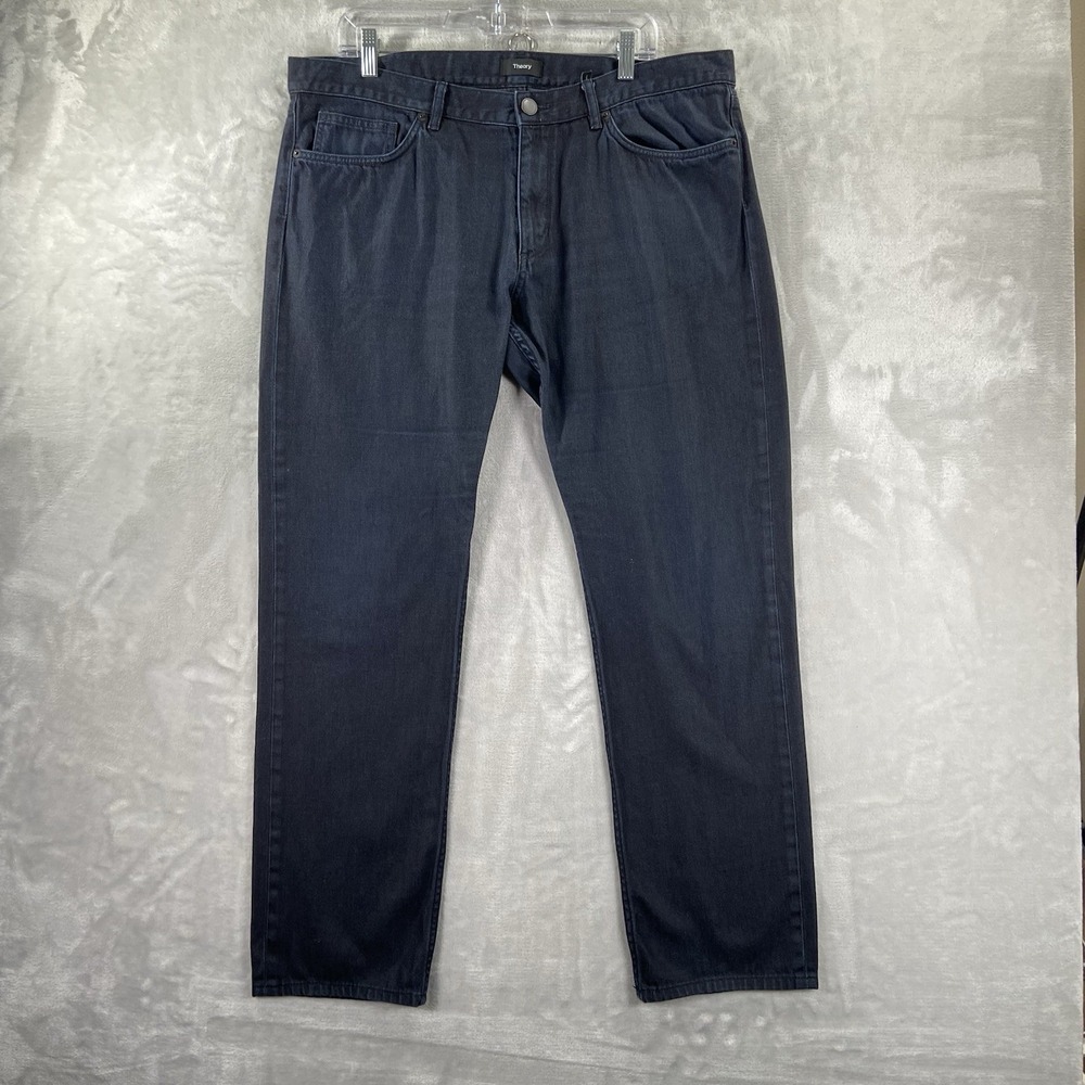 Theory Jeans Mens 38x30 Classic Straight Fit Dark Wash Denim Blue Cotton Minimal